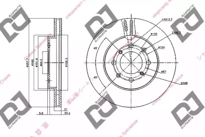 Тормозной диск DJ PARTS BD1346